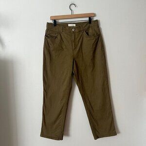 Trenery Olive Green High Rise Straight Leg Chino Pants Women's Size 12